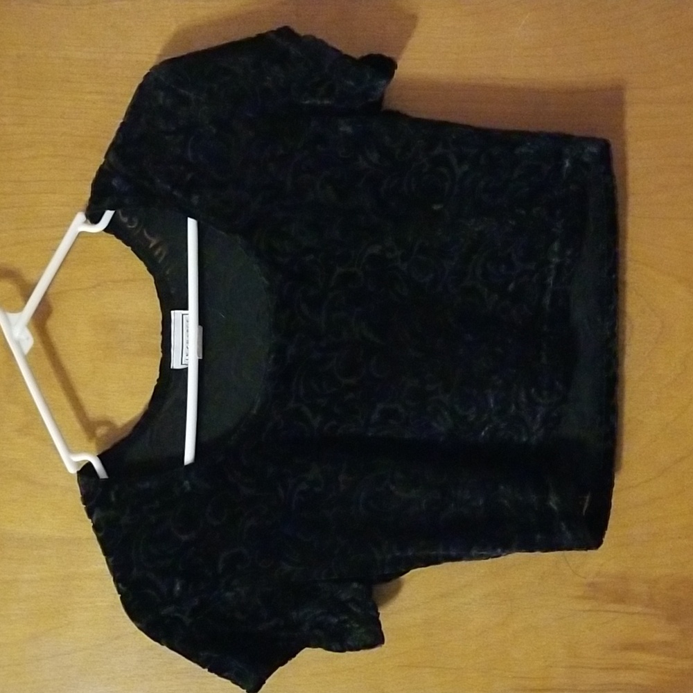 Vintage Velvet Burn Out Crop Top Size Large: B